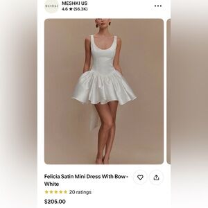Meshki Ivory Satin Mini Dress